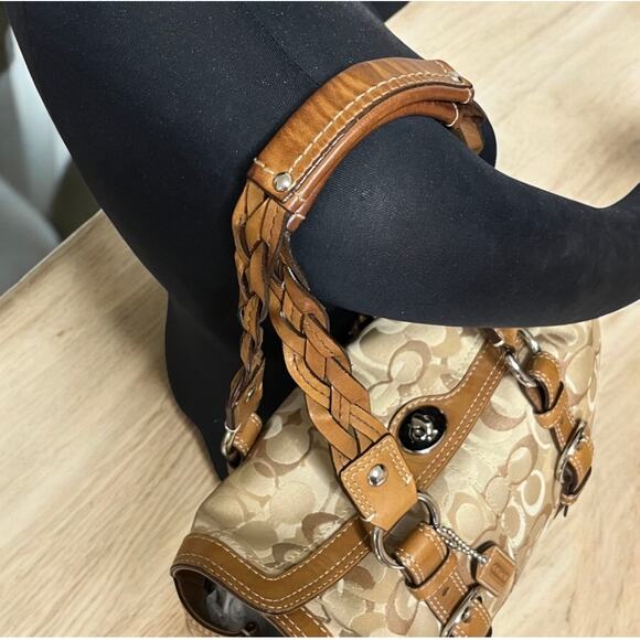 Y2K Coach 10995 Chelsea Optic Signature Turn Lock Satchel & Checkbook Wallet - Picture 15 of 16